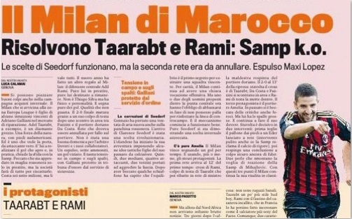 Taarabt encensé par la presse italienne Taarabt encensé par la presse italienne