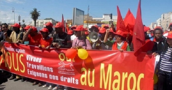 Manifestation des demandeurs d'asile au Maroc