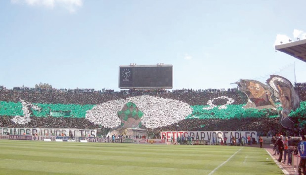 Comme à l’accoutumée, le public a brillé de mille feux, ici le tifo des Verts Comme à l’accoutumée, le public a brillé de mille feux, ici le tifo des Verts