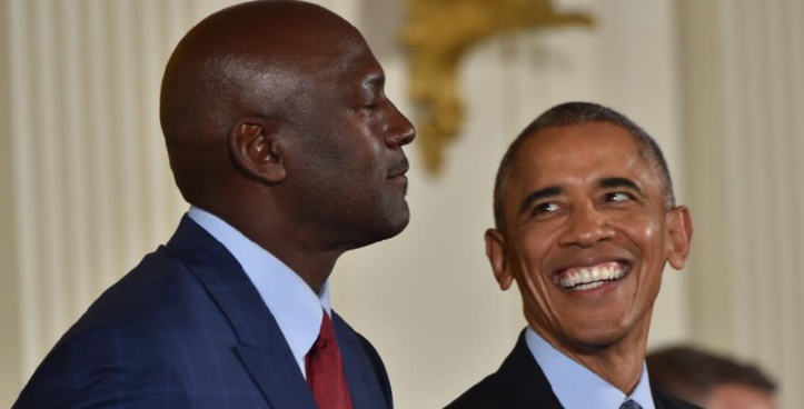 Obama fait pleurer Michael Jordan Obama fait pleurer Michael Jordan