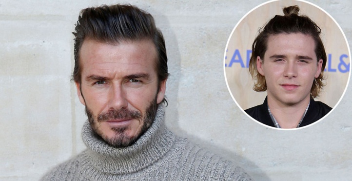 David Beckham colle la honte à son fils Brooklyn David Beckham colle la honte à son fils Brooklyn