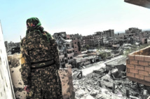 La bataille de Raqa dans sa phase finale La bataille de Raqa dans sa phase finale