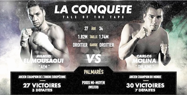Boxe : Ahmed El Moussaoui surclasse Carlos Molina Boxe : Ahmed El Moussaoui surclasse Carlos Molina