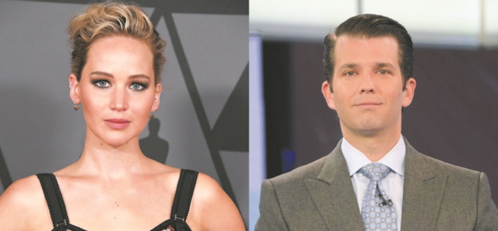 Le tweet ambigu de Trump Jr à l'attention de Jennifer Lawrence Le tweet ambigu de Trump Jr à l'attention de Jennifer Lawrence