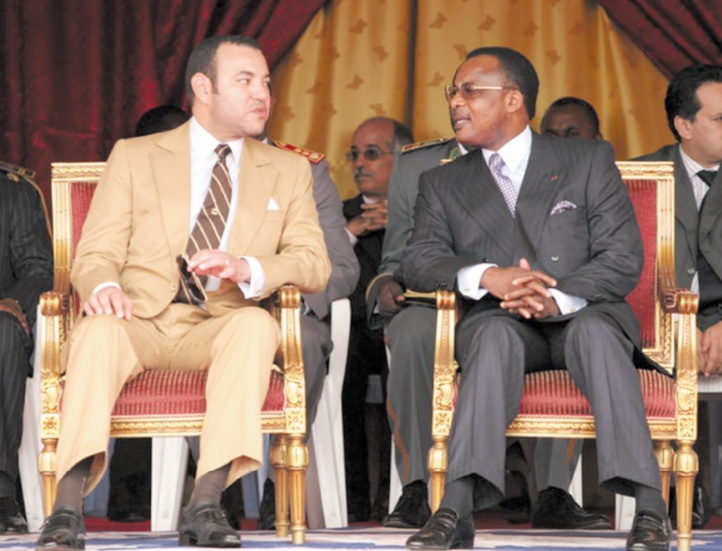 S.M le Roi  et le président Sassou Nguesso à Brazaville le 23 février 2006.