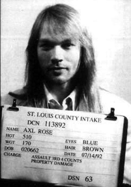 Quand les stars se font tirer le portrait en prison !  Axl Rose