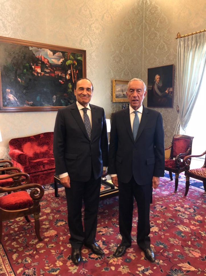 Le Président Marcelo Rebelo de Sousa et Habib El Malki.