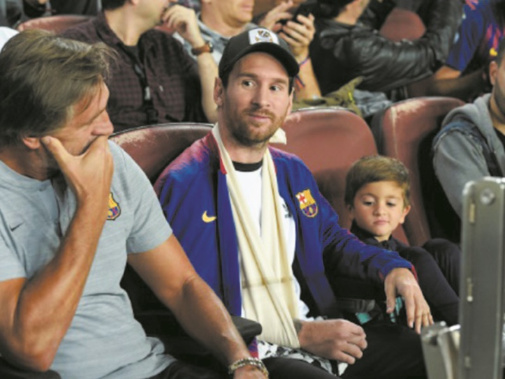 Messi reprend la course après sa blessure au bras Messi reprend la course après sa blessure au bras