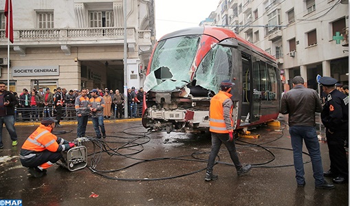 Un camion percute le tramway à Casablanca Un camion percute le tramway à Casablanca