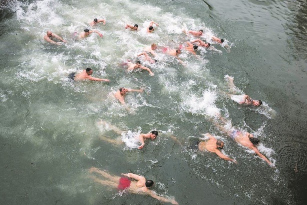 Insolite : Bain glacé