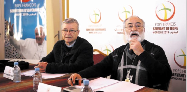 Une vue de la conférence de presse ds évèques du Maroc . Une vue de la conférence de presse ds évèques du Maroc .