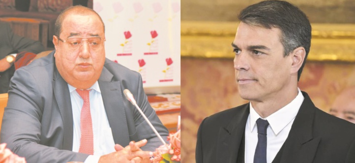 Driss Lachguar félicite Pedro Sanchez Driss Lachguar félicite Pedro Sanchez