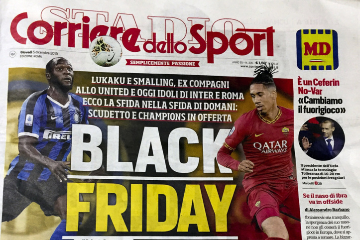 Racisme Lukaku et Smalling fustigent la une d'un journal  en Italie