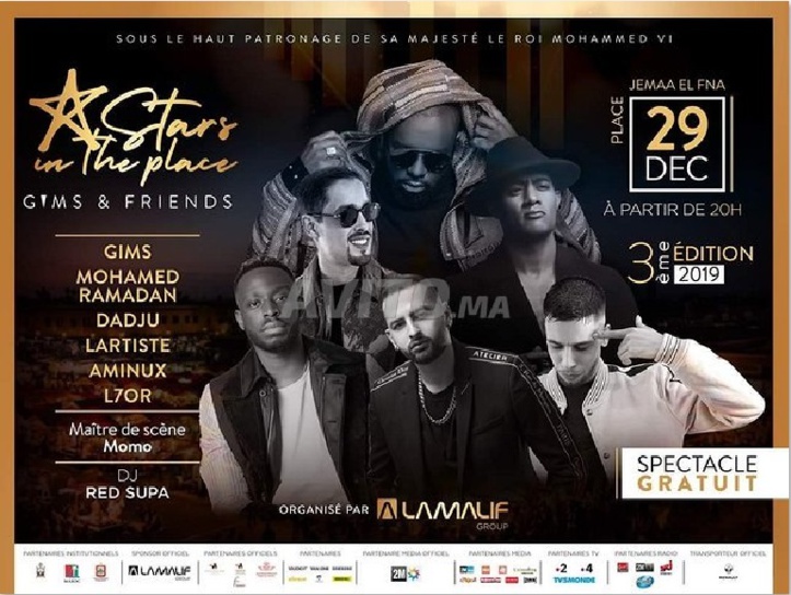 Maître Gims et ses amis font vibrer la Place Jemaa El Fna Maître Gims et ses amis font vibrer la Place Jemaa El Fna