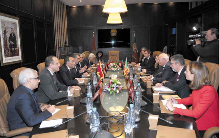 Habib El Malki reçoit Augusto Santos Silva et Ricardo Díez-Hochleitner Rodríguez