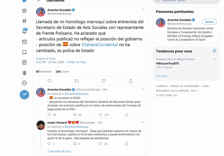 Madrid ne reconnaît aucunement la fantomatique RASD