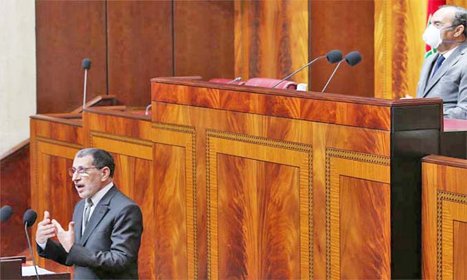 ​Saadeddine El Otmani lors d'une séance plénière de la Chambre des conseillers