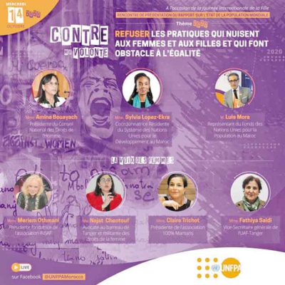 Le rapport 2020 de l'UNFPA sur l’état de la population mondiale présenté à Rabat Le rapport 2020 de l'UNFPA sur l’état de la population mondiale présenté à Rabat