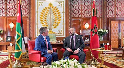S.M Mohammed VI s'entretient par téléphone avec S.M le Roi Abdallah II Ibn Al Hussein