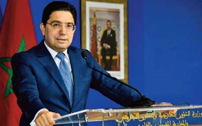 Nasser Bourita : La reconnaissance américaine de la marocanité du Sahara, une percée énorme qui servira aussi la cause palestinienne Nasser Bourita : La reconnaissance américaine de la marocanité du Sahara, une percée énorme qui servira aussi la cause palestinienne