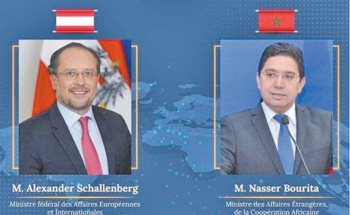 Nasser Bourita s'entretient avec son homologue autrichien Nasser Bourita s'entretient avec son homologue autrichien