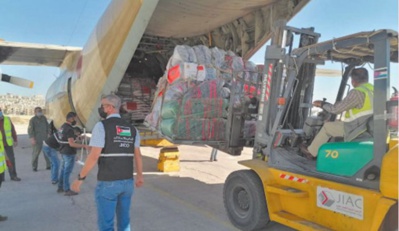 Importante aide humanitaire d’ urgence aux Palestiniens sur Hautes instructions Royales