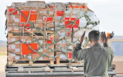 Arrivée au Caire de l’ aide humanitaire marocaine au peuple palestinien Arrivée au Caire de l’ aide humanitaire marocaine au peuple palestinien