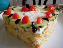 Recette : Salade en forme de tarte Recette : Salade en forme de tarte