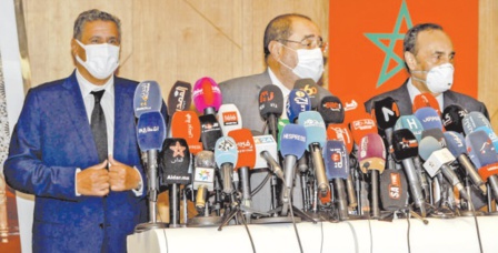 Notre rencontre a été l'occasion d'engager des consultations préliminaires sur ce qui préoccupe le peuple marocain et notre pays en cette conjoncture délicate Notre rencontre a été l'occasion d'engager des consultations préliminaires sur ce qui préoccupe le peuple marocain et notre pays en cette conjoncture délicate