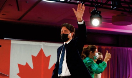 Au Canada, une demi-victoire pour Trudeau, réélu mais toujours minoritaire Au Canada, une demi-victoire pour Trudeau, réélu mais toujours minoritaire