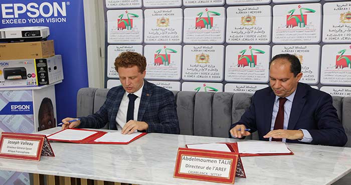 Signature d'une convention de partenariat entre L'AREF Casablanca-Settat et Epson Maroc