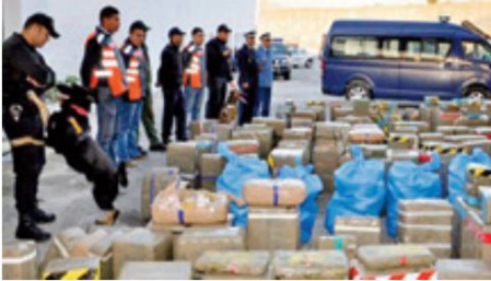 Mise en échec d'une tentative de trafic international de plus de 5,4 tonnes de chira au port Tanger Med Mise en échec d'une tentative de trafic international de plus de 5,4 tonnes de chira au port Tanger Med