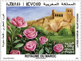 Barid Al-Maghrib : Emission d'un timbre-poste spécial sur “La rose à parfum-Kelaât M'gouna ”