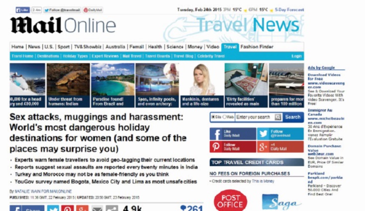 Le Daily Mail classe le Maroc parmi les destinations dangereuses pour les femmes touristes Le Daily Mail classe le Maroc parmi les destinations dangereuses pour les femmes touristes