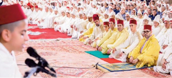 SM le Roi, Amir Al-Mouminine, préside à la mosquée Hassan II à Casablanca une veillée religieuse en commémoration de Laylat Al-Qadr bénie