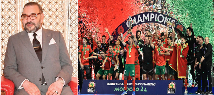 SM le Roi félicite l’équipe nationale de futsal sacrée championne de la CAN 2024 SM le Roi félicite l’équipe nationale de futsal sacrée championne de la CAN 2024