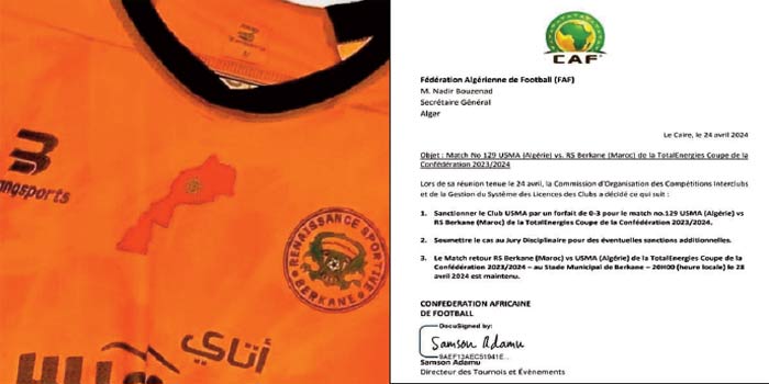 C'est 3 à 0 pour la Renaissance Marocaine de Berkane C'est 3 à 0 pour la Renaissance Marocaine de Berkane