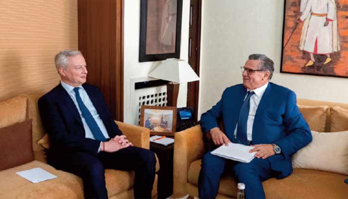 Le ministre français, Bruno Le Maire, et Chef du gouvernement, et Chef du gouvernement marocain, Aziz Akhannouch, Le ministre français, Bruno Le Maire, et Chef du gouvernement, et Chef du gouvernement marocain, Aziz Akhannouch,