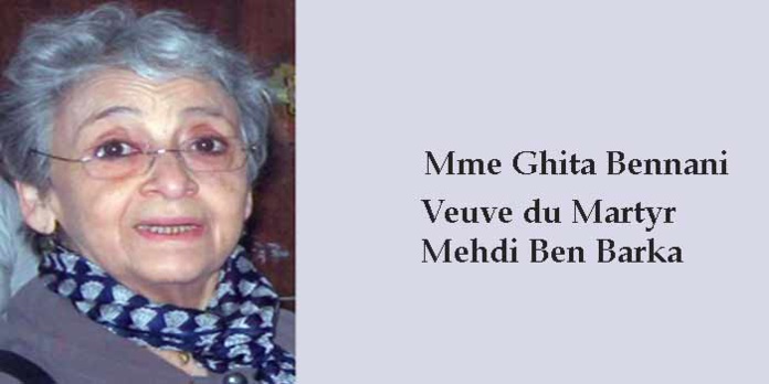 Décès de Mme Ghita Bennani, veuve du martyr Mehdi Ben Barka Décès de Mme Ghita Bennani, veuve du martyr Mehdi Ben Barka