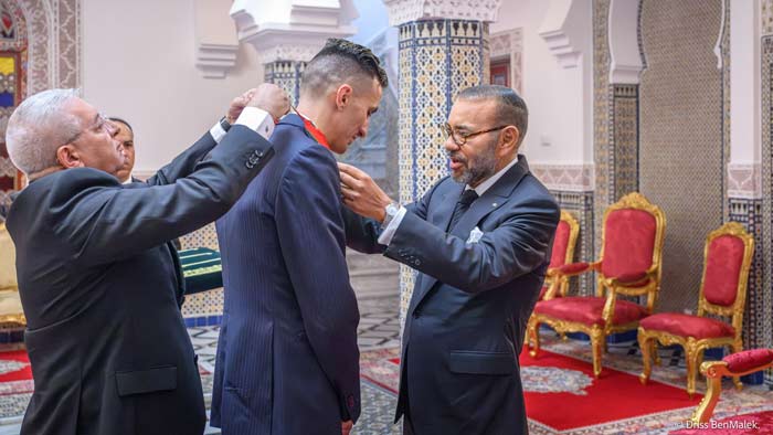 Le Ouissam dont SM le Roi m’a décoré m’encourage fortement pour représenter honorablement le Maroc lors des prochaines grandes échéances Le Ouissam dont SM le Roi m’a décoré m’encourage fortement pour représenter honorablement le Maroc lors des prochaines grandes échéances