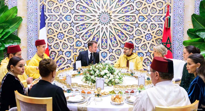 SM le Roi offre un dîner officiel en l'honneur du Président français et de son épouse Mme Brigitte Macron SM le Roi offre un dîner officiel en l'honneur du Président français et de son épouse Mme Brigitte Macron