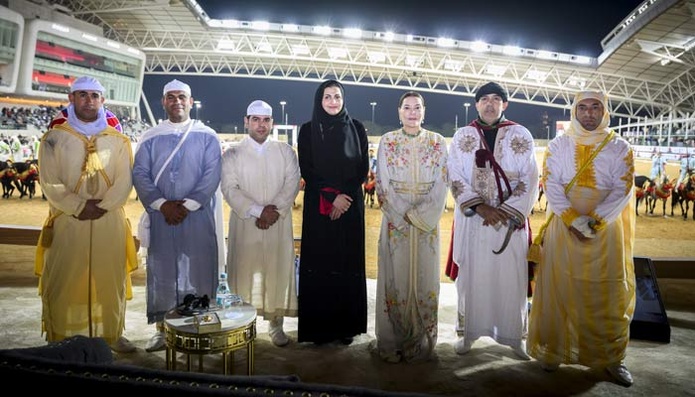 SAR la Princesse Lalla Hasnaa et S.E. Sheikha Sara Bint Hamad Al-Thani président à Doha le "Tbourida Show" SAR la Princesse Lalla Hasnaa et S.E. Sheikha Sara Bint Hamad Al-Thani président à Doha le "Tbourida Show"