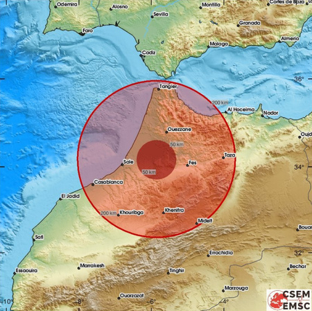 Un séisme de magnitude 5,4 secoue le nord du Maroc Un séisme de magnitude 5,4 secoue le nord du Maroc