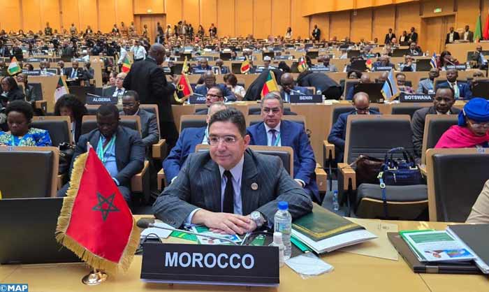Au Sommet de l’UA, le Maroc réitère son engagement en faveur des principes de bon voisinage et de non-ingérence et souligne l’impératif de lutter contre les groupes terroristes et séparatistes Au Sommet de l’UA, le Maroc réitère son engagement en faveur des principes de bon voisinage et de non-ingérence et souligne l’impératif de lutter contre les groupes terroristes et séparatistes