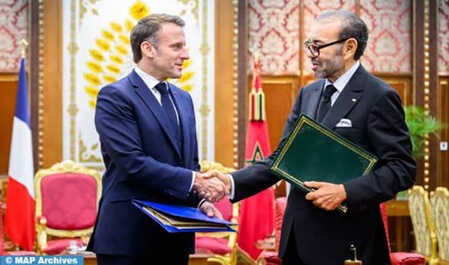 Le Président français se félicite du lancement  par SM le Roi des travaux de réalisation de la  Ligne à Grande Vitesse Kénitra-Marrakech Le Président français se félicite du lancement  par SM le Roi des travaux de réalisation de la  Ligne à Grande Vitesse Kénitra-Marrakech