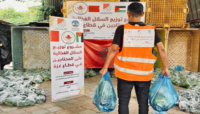 Distribution de 500 paniers alimentaires aux familles les plus démunies à Gaza Distribution de 500 paniers alimentaires aux familles les plus démunies à Gaza