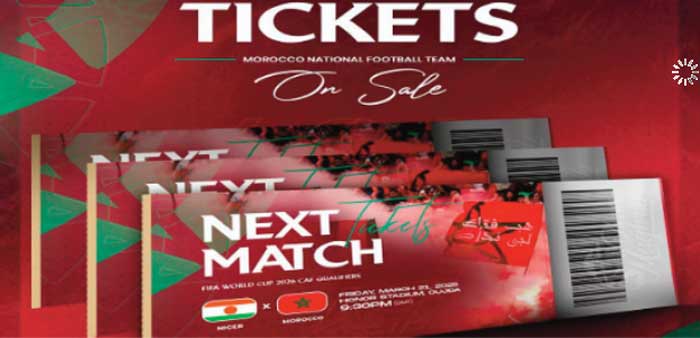 Qualifications africaines du Mondial-2026 : Lancement de la vente des billets du match Maroc-Niger Qualifications africaines du Mondial-2026 : Lancement de la vente des billets du match Maroc-Niger