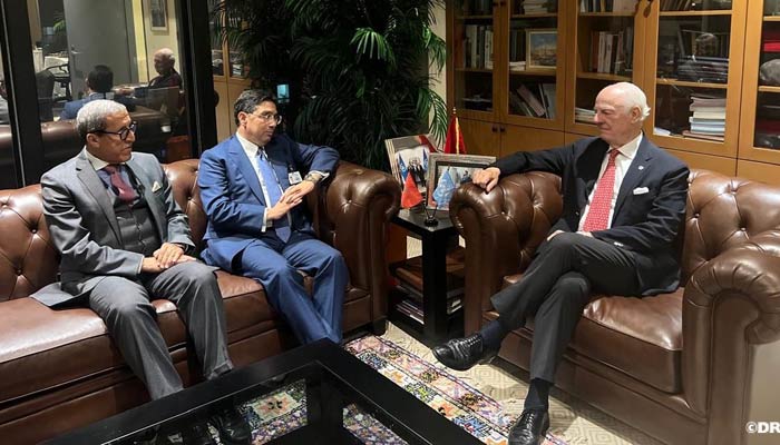 Nasser Bourita tient une séance de travail à New York avec l’Envoyé personnel du Secrétaire général de l’ONU pour le Sahara Nasser Bourita tient une séance de travail à New York avec l’Envoyé personnel du Secrétaire général de l’ONU pour le Sahara