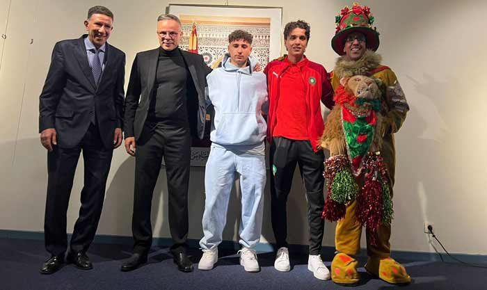 Hommage à Bruxelles aux champions du monde U20 Maamar et Tajaouart