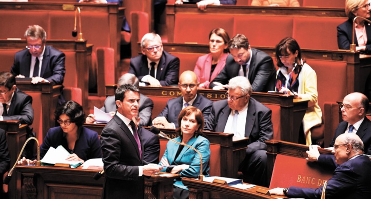 Le Premier ministre, Manuel Valls, a engagé la responsabilité  de son gouvernement via l'alinéa 3 de l'article 49 de la  Constitution afin de faire adopter sans vote le projet de Loi travail. Ph. AFP
